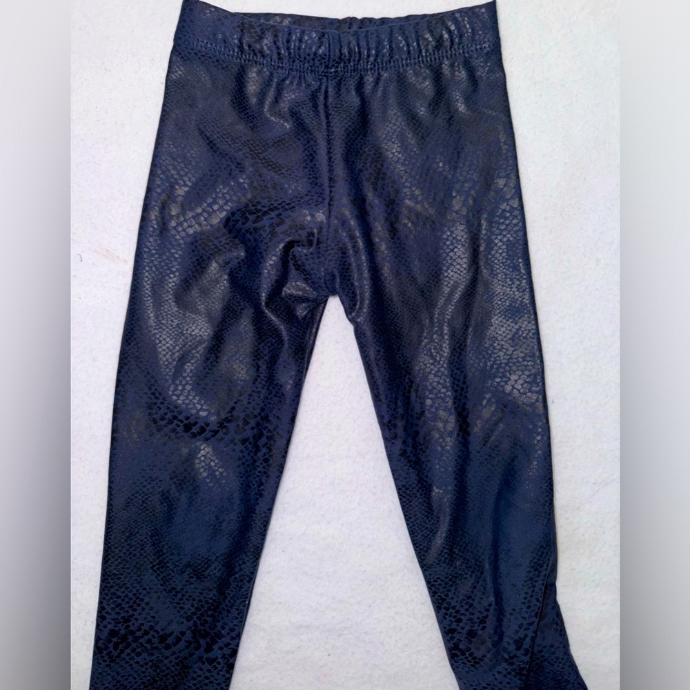 Navy snakeskin leggings